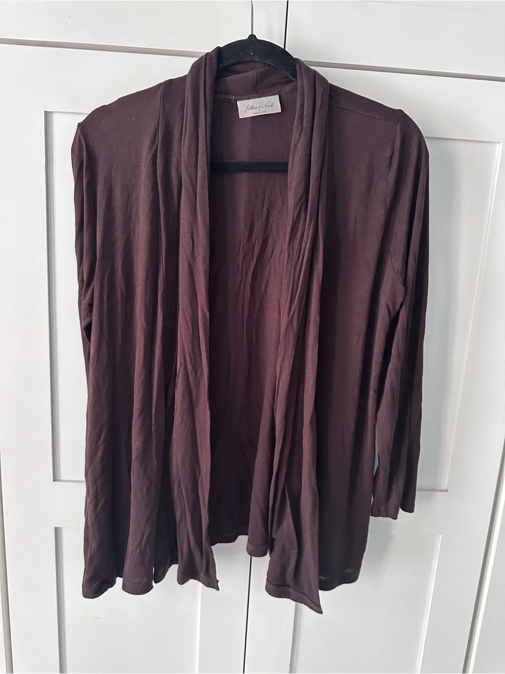 Eileen Fisher brown Open Drape Front Cardigan